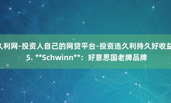 久利网-投资人自己的网贷平台-投资选久利持久好收益 5. **Schwinn**:好意思国老牌品牌